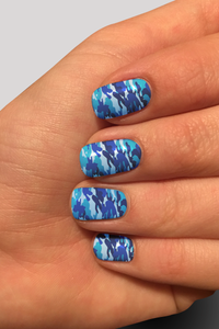 8255n Our Blue Camo CUSTOM PRINT NAIL STRIPS JV-Z99