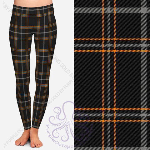 8260 Halloween Plaid POD DESIGNER LEGGINGS JV1-HB5 DS
