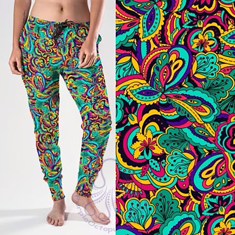 $28 8263j Mardi Gras Paisley POD DESIGNER JOGGERS JV-A21C