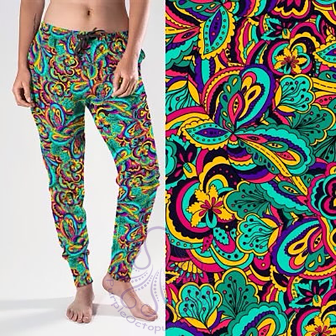 $28 8263j Mardi Gras Paisley POD DESIGNER JOGGERS JV-A21C