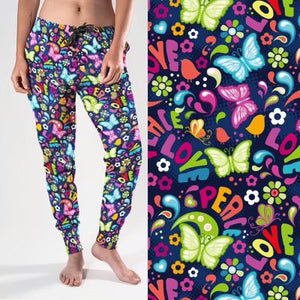 8265j Peace Love Butterflies POD DESIGNER JOGGERS JV-HA24C G