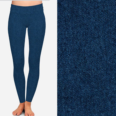 8292 Denim Look DK Blue #5 POD DESIGNER LEGGINGS JV-N59C