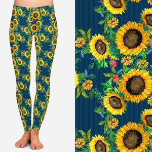 8294 Navy Sun Striped POD DESIGNER LEGGINGS JV-N93C