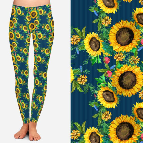 8294 Navy Sun Striped POD DESIGNER LEGGINGS JV-N93C