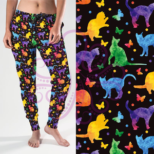 8301j Tie Dye Kittens POD DESIGNER JOGGERS JV-N101C