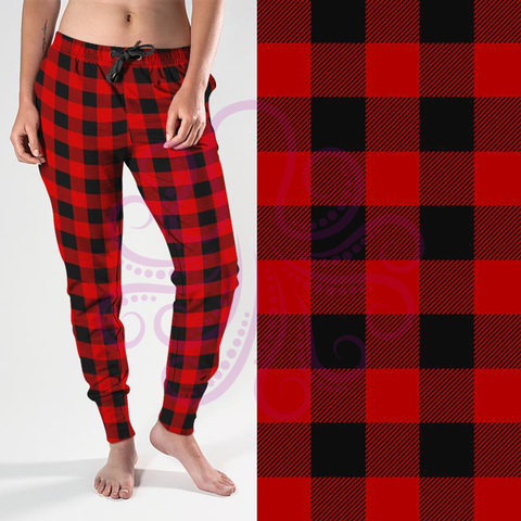 8303j Our Buffalo Plaid POD DESIGNER JOGGERS JV-M4C