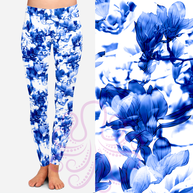 8319 Floral Delft POD DESIGNER LEGGINGS JV-N16C