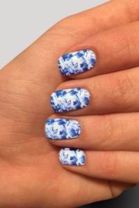 8319n Floral Delft CUSTOM PRINT NAIL STRIPS JV-Z99