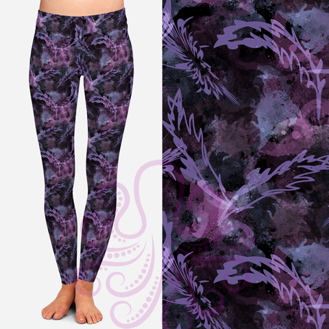 8320 Debra's Tie Dye Feathers POD DESIGNER LEGGINGS JV-N19C