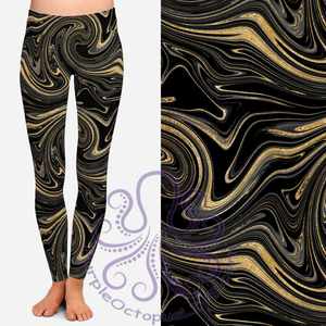 8324 Black Gold POD DESIGNER LEGGINGS