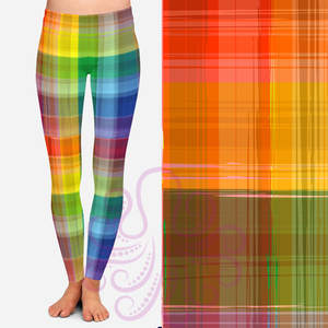 8340 Helena's Tattered Plaid POD DESIGNER LEGGINGS JV-N124C