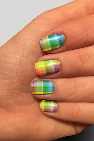 8340n Helena's Tattered Plaid CUSTOM PRINT NAIL STRIPS JV-Z99
