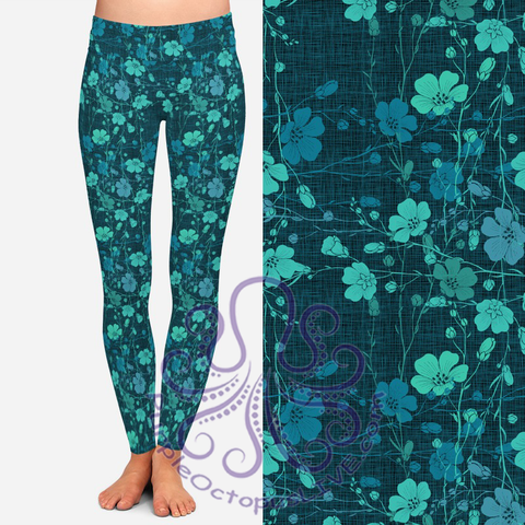 8341 Vickie's Denim Look Vines POD DESIGNER LEGGINGS