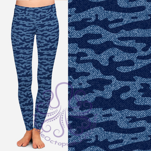 8344 Sandy's Denim Look Camo POD DESIGNER LEGGINGS