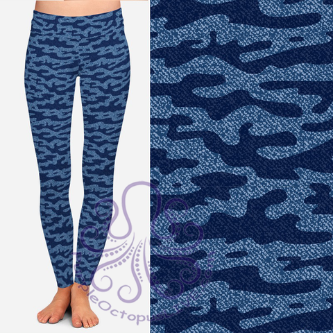 8344 Sandy's Denim Look Camo POD DESIGNER LEGGINGS