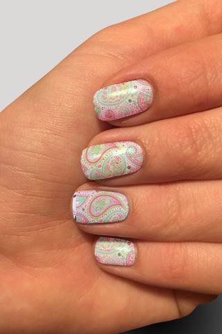 8363n Debbie's Strawberry Paisley CUSTOM PRINT NAIL STRIPS JV-Z99