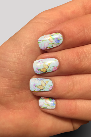 8365n Terry's Mint Garden CUSTOM PRINT NAIL STRIPS JV-Z99
