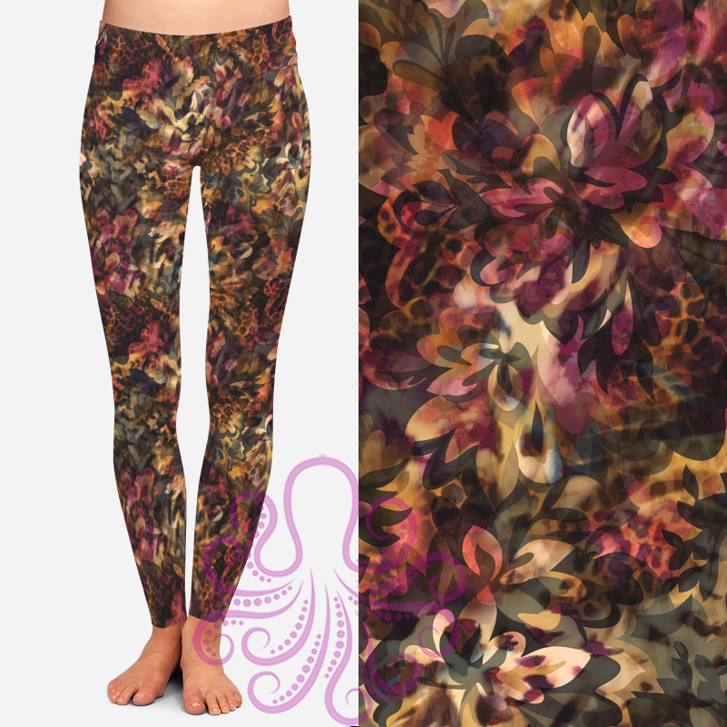 8382 Tanya's Cordovan Floral POD DESIGNER LEGGINGS JV-CC4C G’