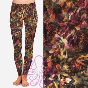 8382 Tanya's Cordovan Floral POD DESIGNER LEGGINGS JV-CC4C G’