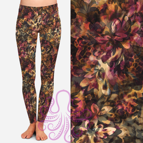 8382 Tanya's Cordovan Floral POD DESIGNER LEGGINGS JV-CC4C G’