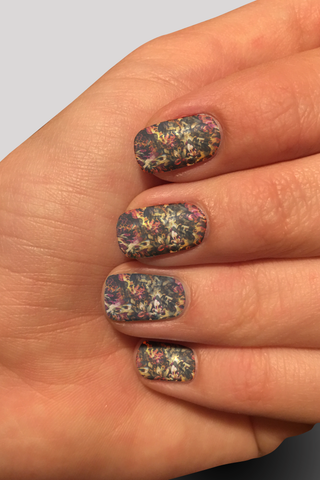 8382n Tanya's Cordovan Floral CUSTOM PRINT NAIL STRIPS JV-Z99
