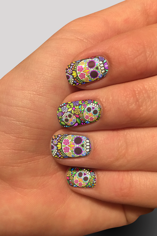8384n Joy's Sugar Skulls CUSTOM PRINT NAIL STRIPS JV-Z99