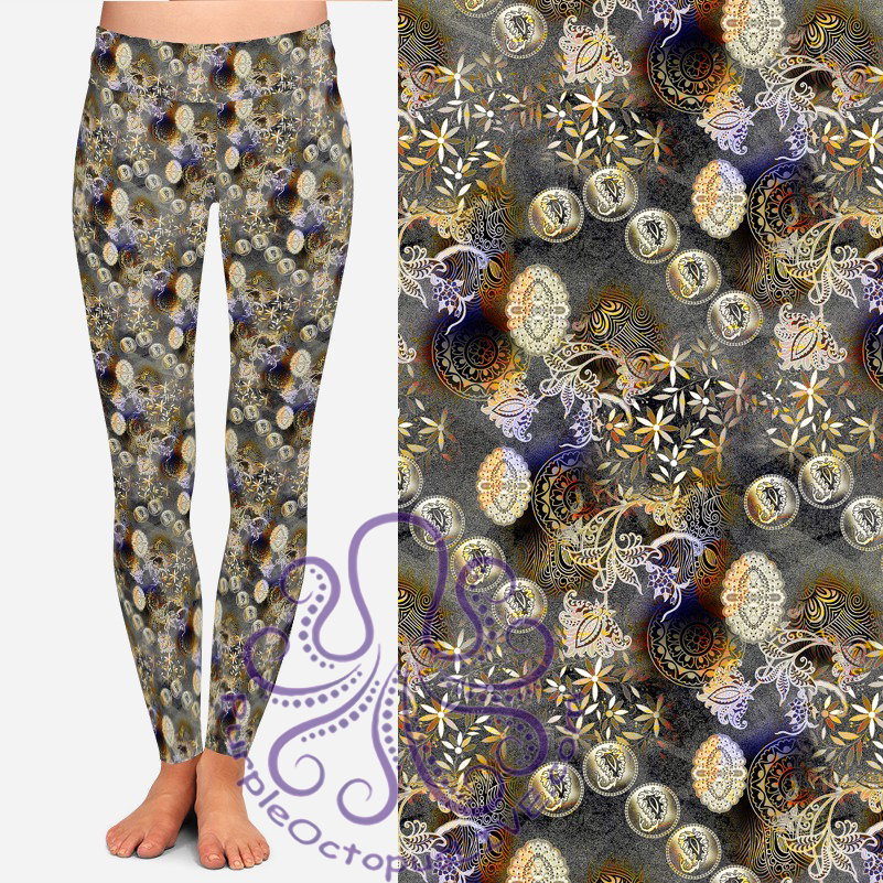 8386 Sue's Coined Paisley POD DESIGNER LEGGINGS JV-M24C