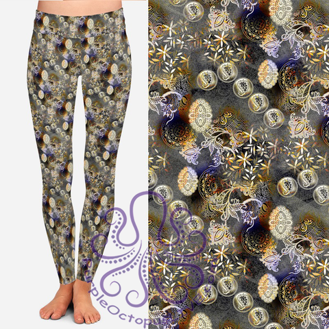 8386 Sue's Coined Paisley POD DESIGNER LEGGINGS JV-M24C