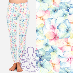 8387 Sherri's Pansy Watercolor POD DESIGNER LEGGINGS JV-A39C