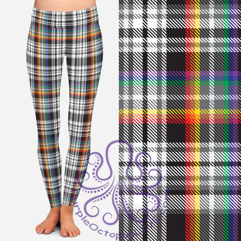 8395 Stacey's Rainbow Glen Plaid POD DESIGNER LEGGINGS JV-G44C