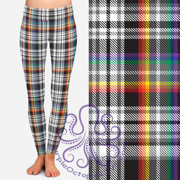 8395 Stacey's Rainbow Glen Plaid POD DESIGNER LEGGINGS JV-G44C