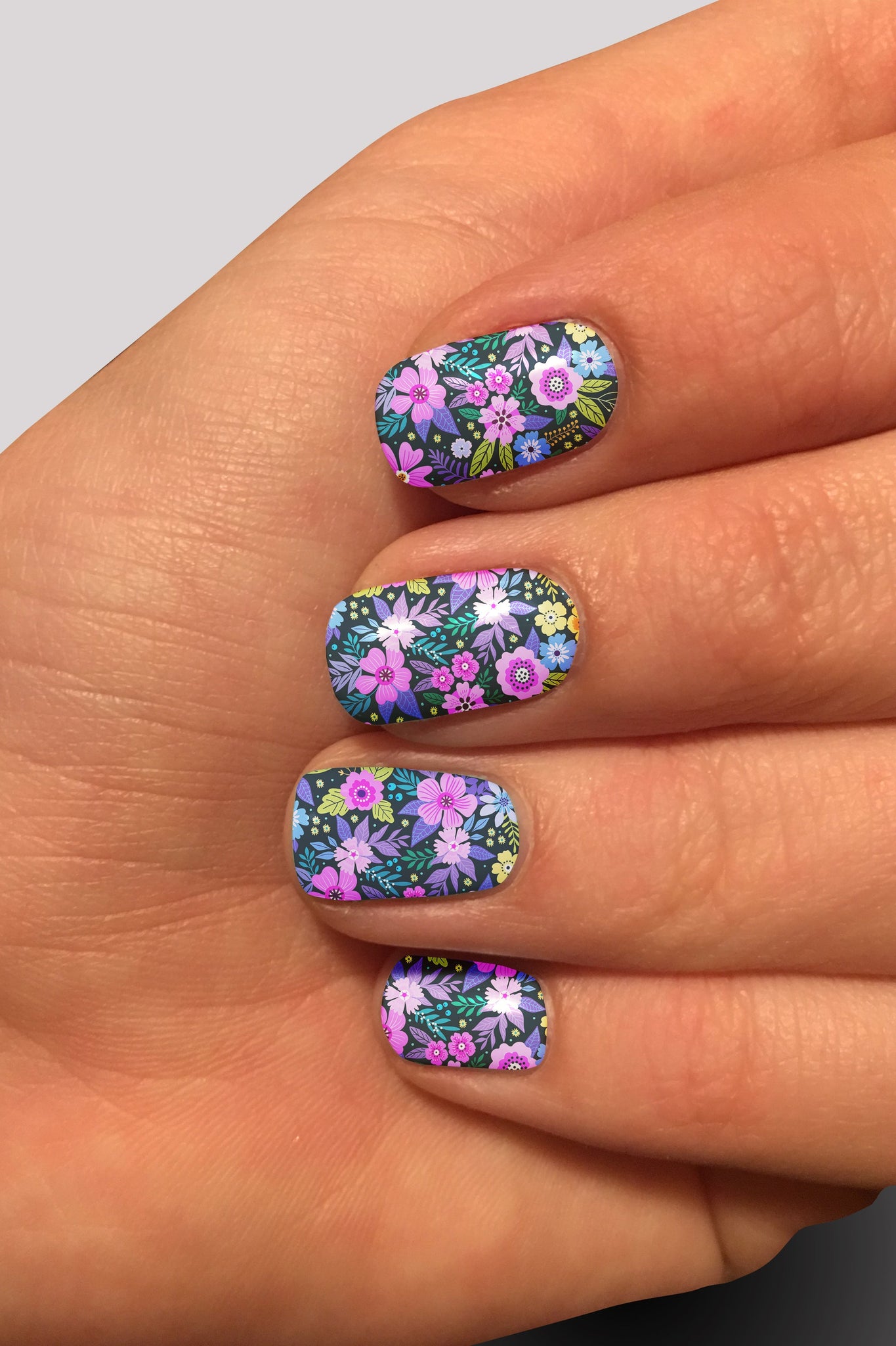 8396n Gloria's Flowers & Ferns CUSTOM PRINT NAIL STRIPS JV-Z99