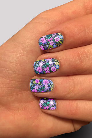 8396n Gloria's Flowers & Ferns CUSTOM PRINT NAIL STRIPS JV-Z99