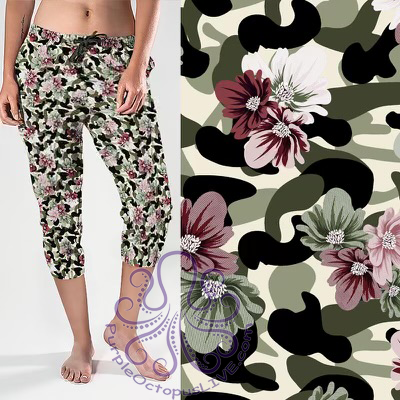 8403cj Sherrie's Camo Posy POD CAPRI JOGGERS JV-K34C