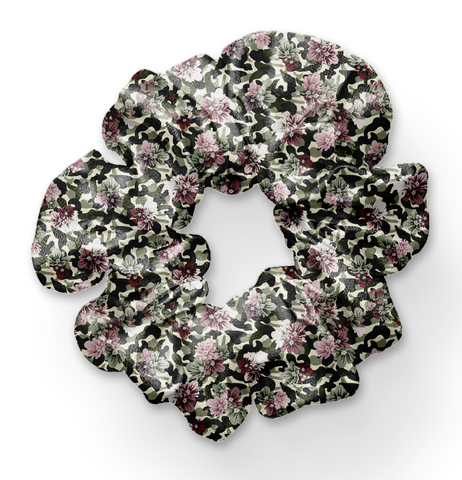 8403hs Sherrie's Camo Posy POD HAIR SCRUNCHIE JV-K34C