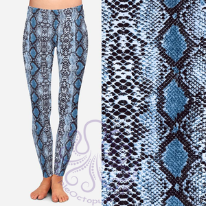 8407 Hitomi's Sky Blue Snakeskin POD DESIGNER LEGGINGS JV-D24C