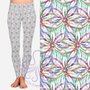 8408 Kristina's Chromatic Daisy POD DESIGNER LEGGINGS JV-D1C