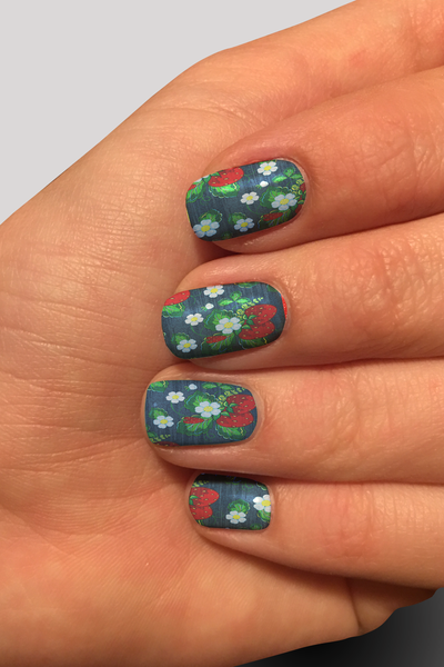 8411n Strawberry Fields CUSTOM PRINT NAIL STRIPS JV-Z99