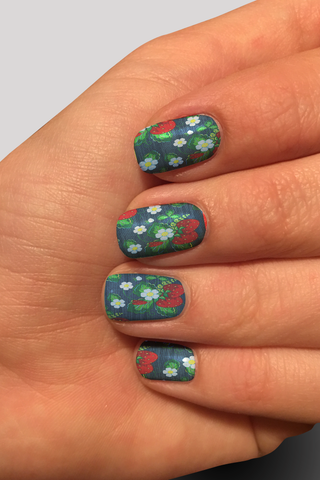 8411n Strawberry Fields CUSTOM PRINT NAIL STRIPS JV-Z99