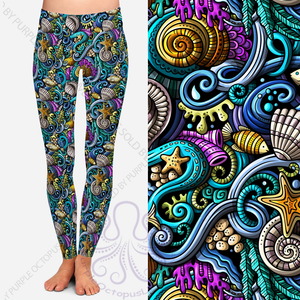 8413 Oceanic Collage POD DESIGNER LEGGINGS JV-E46C