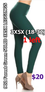 902 Forest Green SOLID 3X5X LEGGINGS