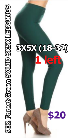 902 Forest Green SOLID 3X5X LEGGINGS