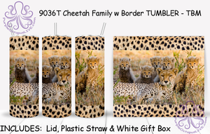 9036T Cheetah Family w Border TUMBLER - TBM