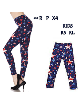 983 American Flag Star LEGGINGS or KIDS JV-J40