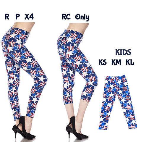 993 The Stars and Stripes LEGGINGS or CAPRIS or KIDS JV-I5