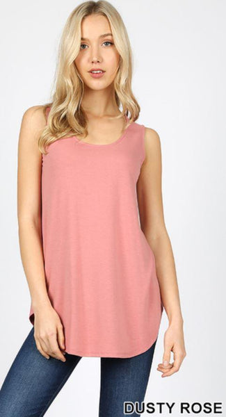 4905 0/0S Round Neck & Hem TOP in DUSTY ROSE JV-M3T
