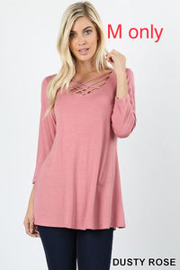 551 3/4S Triple Lattice TOP in DUSTY ROSE