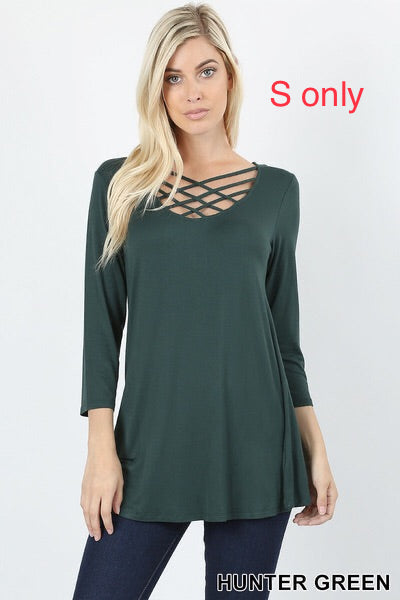 556 3/4S Triple Lattice TOP in HUNTER GREEN