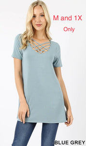 3533 1/4S Triple Lattice TOP in BLUE GREY