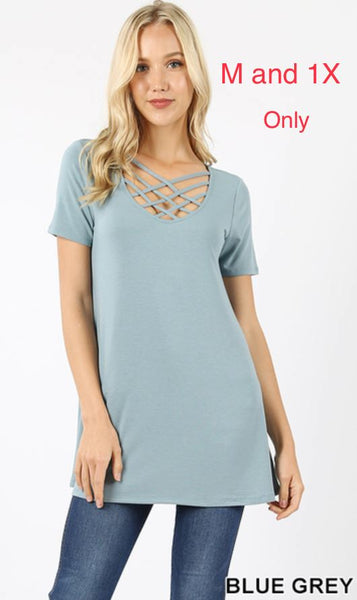 3533 1/4S Triple Lattice TOP in BLUE GREY